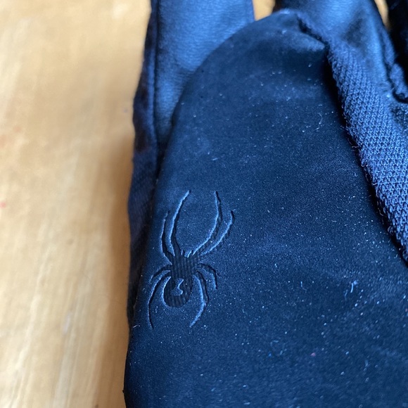 Spyder Black Gloves white Logo Spider w/ Web Palm LARGE pre-owned - Picture 3 of 14